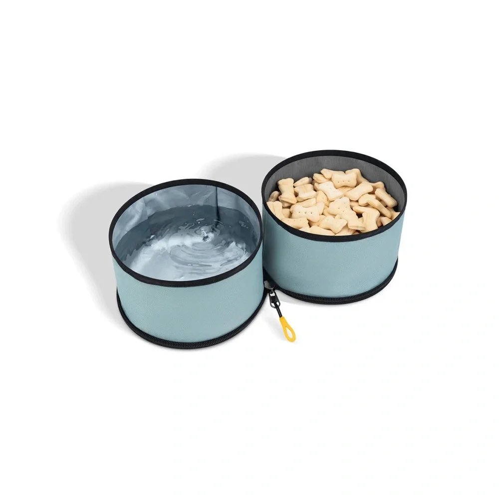 Superbowl Collapsible Dog Travel Bowl - Portable Feeding & Watering - Light Blue